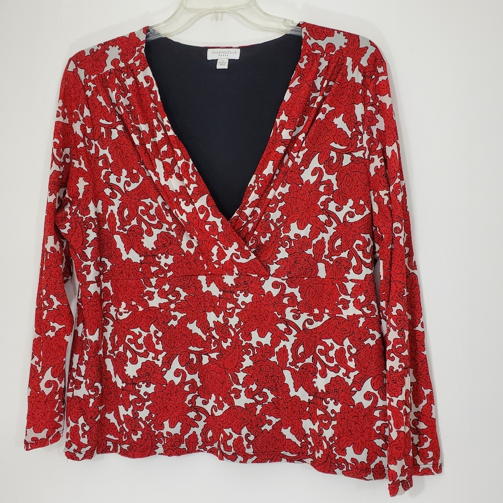 Charter Club Woman Floral Blouse, Size 1X